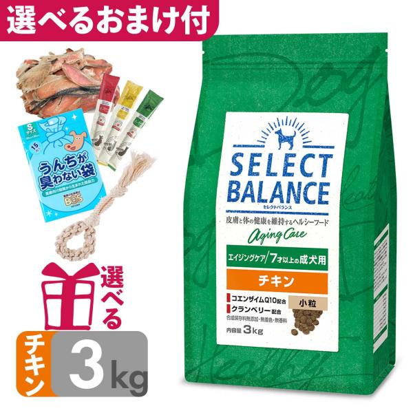 P10倍 おまけ付 シニア犬 ドッグフード セレクトバランス エイジングケア チキン 小粒 3kg ...