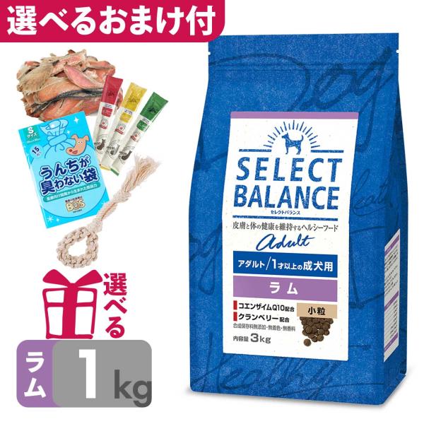 P10倍 おまけ付 ドッグフード セレクトバランス アダルト ラム 小粒 1kg 1才以上の成犬用 ...
