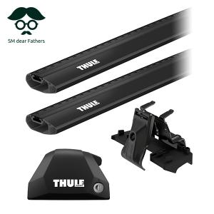 THULE LANDROVER ディスカバリー5（ダイレクトルーフレール付き 2017〜）専用ベースキャリア フット7206+ウイングバーエッジ ブラック 7215B×2本+キット6070｜dearfathers