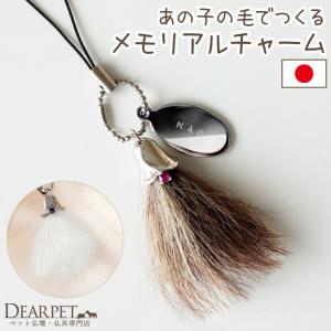 ペット 遺毛 メモリアルチャーム 天然石付き ペットの毛 キーホルダー 犬 猫 うさぎ｜dearpet