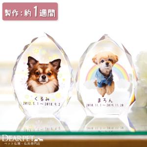 ペット 位牌 ペット位牌 フルール DP 両面 クリスタル位牌 写真 特製BOX付｜dearpet