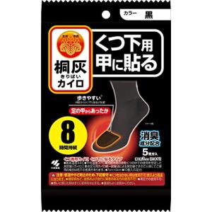 桐灰カイロ くつ下用 甲に 貼る カイロ 黒 5足入 消臭｜dearshoes