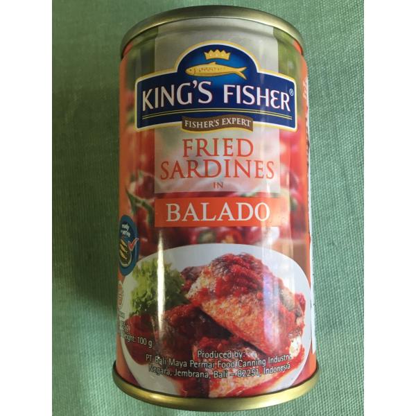 インドネシア　食材　缶詰　King&apos;s fisher Fried Sardines Balado（揚...