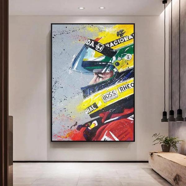 マクラーレン F1 レーシングカー アイルトンセナキャンバスポスター 60×90cm インテリア ア...