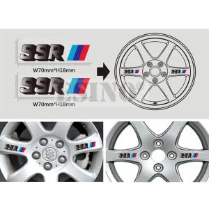 SSR(ブラック) ホイール用ステッカー 4P(検)VOLK RACING RAYS WORK BBS ENKEI BADX WALD トヨタ 日産