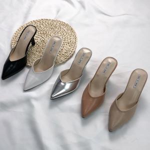 サンダル レディース ポインテッドトゥ ブラック ホワイト ピンク シルバー ベージュ 靴 婦人靴｜deciliter