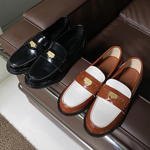 コインローファー モチーフ フラット レディース ローヒール 黒 茶色 ブラック ブラウン おじ靴 ...