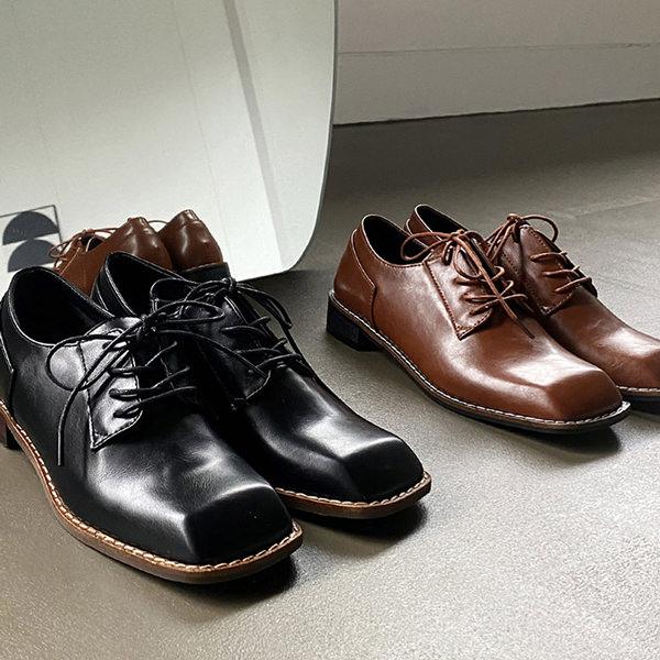 オックスフォードシューズ スクエアトゥ レースアップ フラット レディース ローヒール 黒 茶色 ブ...