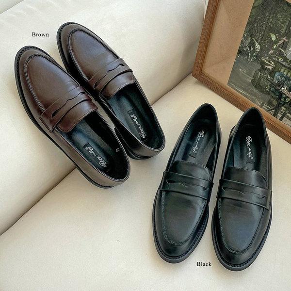 ローファー コインローファー 牛革 フラット レディース ローヒール 黒 茶 ブラック ブラウン 歩...