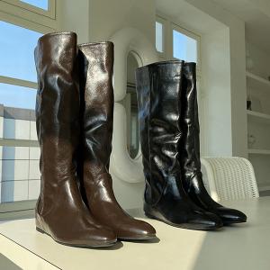 koos風 ペタンコ ロング ブーツ カジュアル レインブーツ 代わりにも