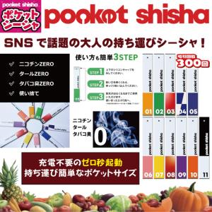 SNSで話題の『ポケットシーシャ』本体 持ち運び 禁煙グッズ シーシャ 使い捨て 300回吸引 ベイプ 禁煙 ニコチン0 おすすめ