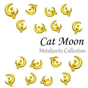 メタルパーツ キャットフェイス 猫の顔 猫 キャット ネイルパーツ 5個