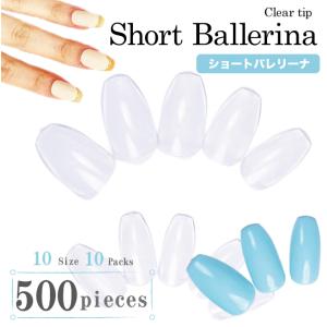 ネイルチップ♡フルオーダー♡即購入❌ ネイルチップ クリア 無地 ゆるやかオーバル 10サイズ500枚入り #17
