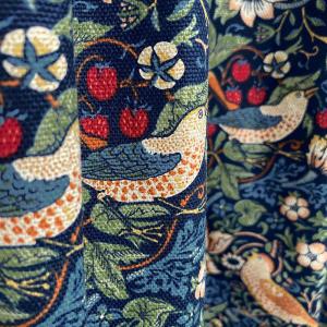 カーテン モリス柄 ウィリアムモリス W200×H150 2倍ヒダ 3つ山ヒダ