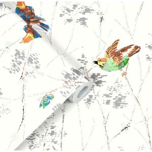 壁紙 クロス 花柄 輸入壁紙 ローラアシュレイ 115260 Aviary 鳥 蝶 枝