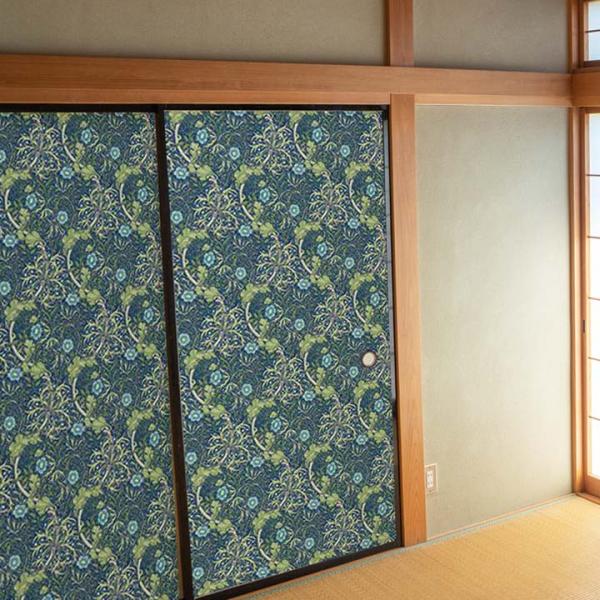 襖紙 貼り替え リメイク モリス柄 シーウィード 和モダン ふすま紙 洋風 おしゃれ 海藻 花柄 水...