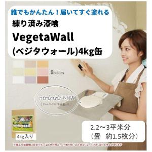 珪藻土 壁 DIY 自分で 漆喰 しっくい 自分で 練済み 塗り壁 ベジタウォール vegeta WALL 4kg入り DIY 自分で 自然塗料 ヘルシー 消臭効果 パステルカラー 少量