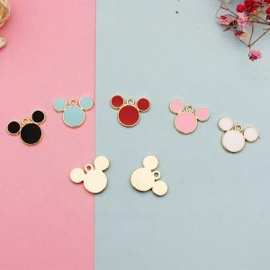 シンプルなネズミ型エナメルチャーム★かわいいアンティークチャーム マウス ねずみ
