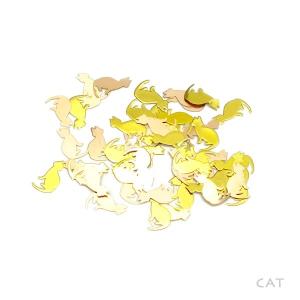 レジンやネイルアートに！「お座りする猫」 ゴールド・シルバーの2色★極薄メタルパーツ 10枚セット ねこ ネコ