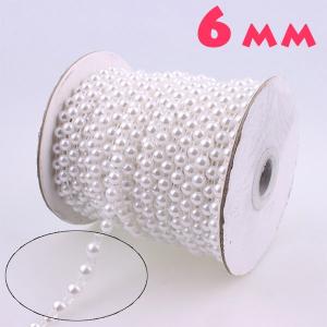 半円パールチェーン 6mm☆アクセサリー作りなどに☆価格は10cm単位 コットンラインパール ガーランドフラワー デコ DIY