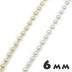半円パールチェーン 6mm☆アクセサリー作りな...の詳細画像2