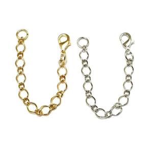 カニカン付きデザインチェーン全長125mm(12.5cm) 線径約1.0mm☆ハンドメイド