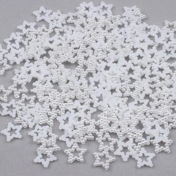 パール素材の星型パーツ 10個セット★マルチカラー・オフホワイト★貼り付け用にもネイルにも デコ・ハ...