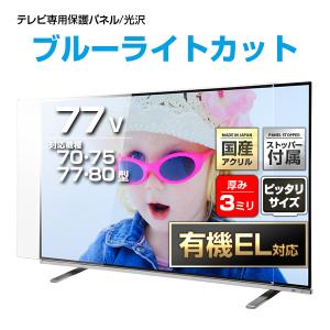 テレビ保護パネル 75 80 77型 77インチ ブルーライトカット テレビガード テレビカバー 液晶テレビ保護パネル 画面 保護 有機EL対応
