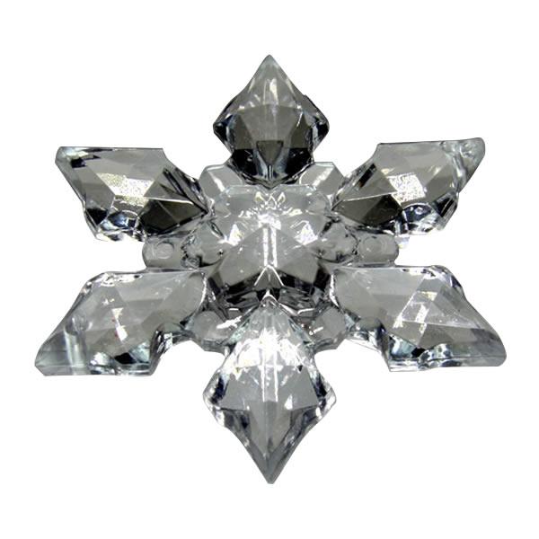 アクリル製スノーフレーク フラワー型65mmオーナメントv65