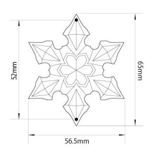 アクリル製スノーフレーク フラワー型65mmオ...の詳細画像2