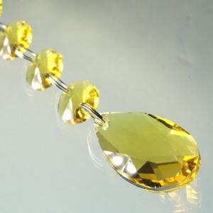 ガラス製アーモンドドロップ型ダイヤカット38m...の詳細画像1