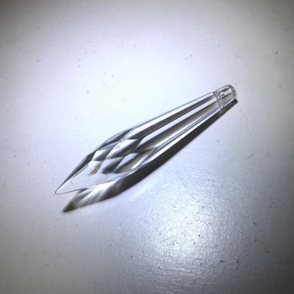 ガラス製ペン先型61mmペンダント　クリア