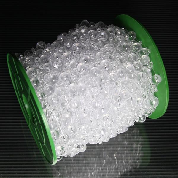 ガーランド ボビン巻 アクリル 透明 6mm・3mm玉 クリスタル クリア 60m巻