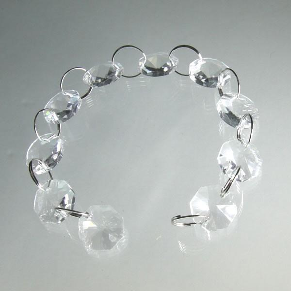 ガラス製オクタゴン14mm×10個連結チェーン