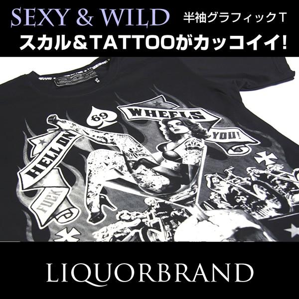 グラフィックス セクシー タトゥー プリント 半袖 Ｔシャツ Liquorbrand（リカーブランド...