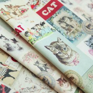 生地・布≪ヴィンテージキャット≫ハーフリネン/幅...の商品画像