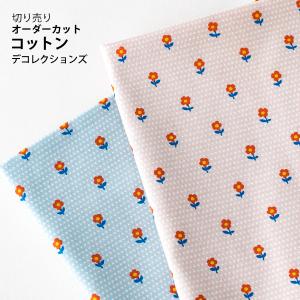 生地・布・入園入学　≪ Vintage flower ≫　コットン/幅105cm　【オリジナル生地】【10cm単位販売】｜decollections