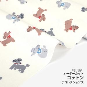 生地・布・入園入学　≪ Toy poodle ≫　コットン/幅106cm　【オリジナル生地】【10cm単位販売】｜decollections