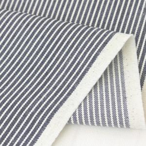 生地・布　≪ 23 ヒッコリー　ネイビー地×ホワイト ≫　コットン/幅114cm　デニム　