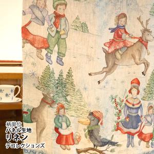 生地・布・入園入学　≪ Snow fairies ≫　リネン/幅約284cm　パネル生地【柄単位販売】【宅配便送料無料】｜decollections