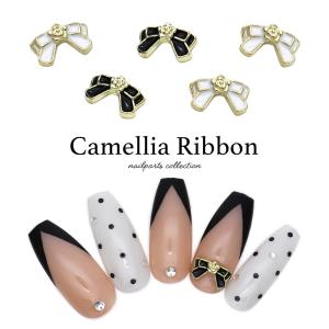 ▶︎ネイルパーツ/リボン/ブラック/P-07 ネイルパーツ リボン 黒 7mm 艶消し 50個 ミニ 3D 立体 蝶々結び