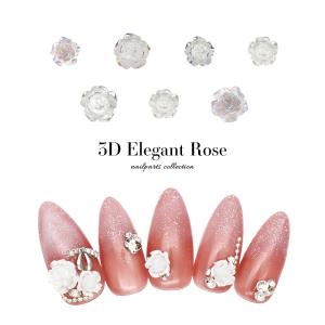 3Dエレガントローズネイルパーツ 10個