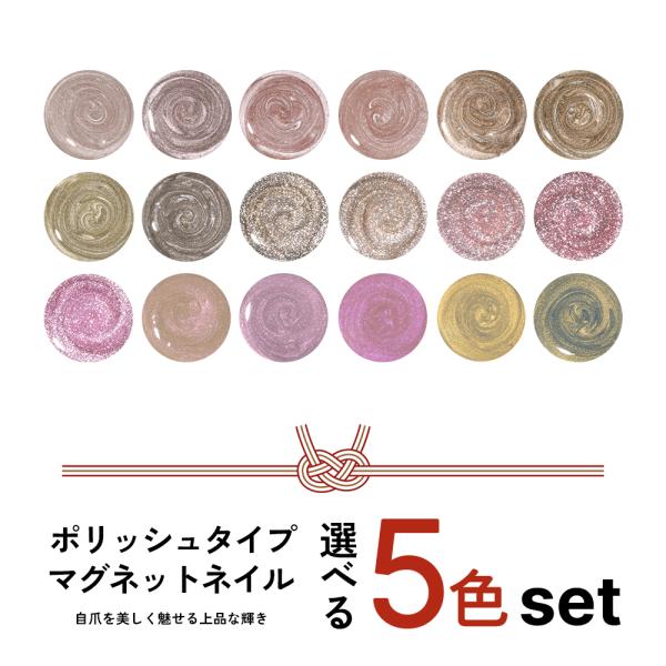 2026福袋 NAILTOWN GEL ポリッシュタイプ マグネットネイル選べる5個セット [シルキ...