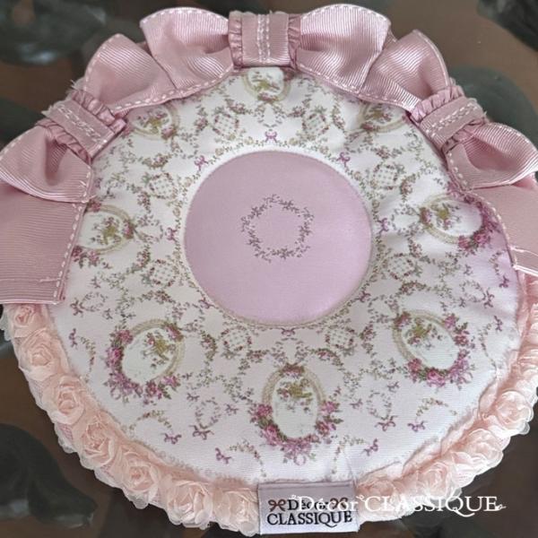 リボン付きラウンドマット：C&amp;S・ケーキプレート用マット：パニエドフルール：撥水加工生地使用 ：De...