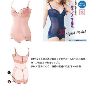 （ポスト投函 送料無料）セシール ボディスーツ(ミディアムタイプ・ソフトワイヤー入り)　レディース インナー 大きいサイズ 　補整下着