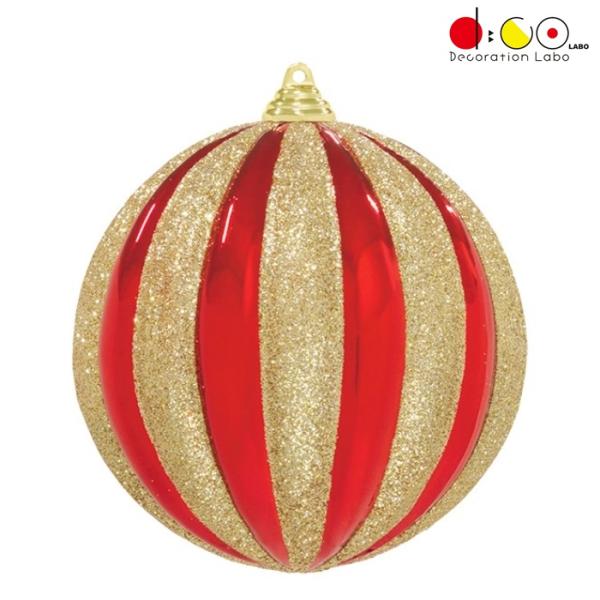 80mmストライプボール グリッター 6ケ/パック  OXM1546S クリスマス デコレーション ...
