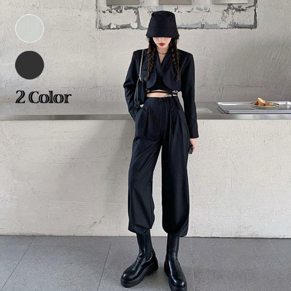 ショート丈ジャケット＆パンツ セットアップ 上下セット パンツスーツ グレー ブラック ダンス 衣装...