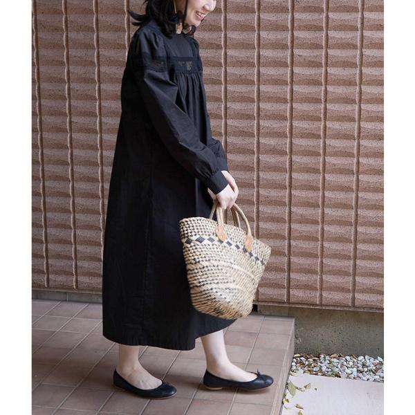 「cawaii french」レディース ワンピース 長袖 パフスリーブ ロング ミモレ レース ブ...