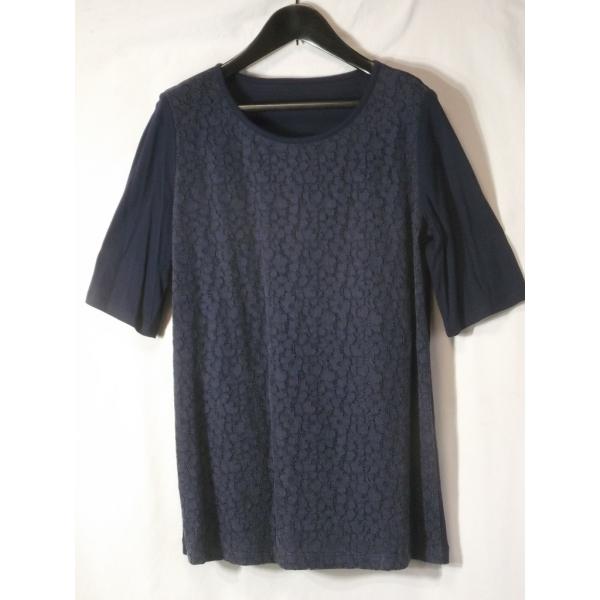レースＴシャツ+ロングカーディガン  ネイビー　Mサイズ    SA04