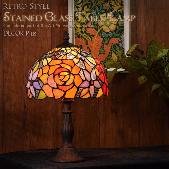 ステンドグラス テーブルランプ レヴァリーローズ Small スモール テーブルスタンド テーブルラ...